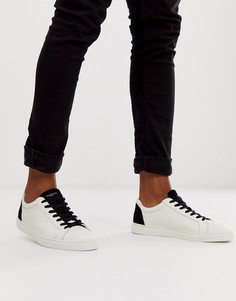 Белые кожаные кроссовки с контрастными элементами Selected Homme - Белый