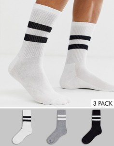 Комплект из 3 пар носков в полоску New Look - Синий