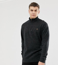 Темно-серый хлопковый трикотажный джемпер с логотипом Polo Ralph Lauren Big & Tall - Серый