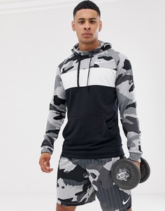 Серый камуфляжный худи Nike Training - Серый