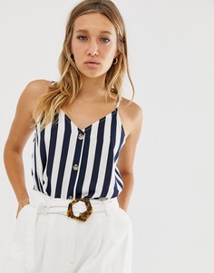 Топ в полоску на пуговицах Only - Синий