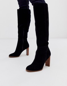 Черные замшевые высокие сапоги ASOS DESIGN Clover - Черный