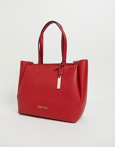 Большая красная сумка-шоппер Calvin Klein - Красный