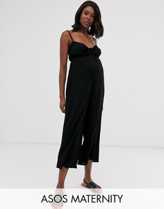 Присборенный комбинезон на бретелях ASOS DESIGN Maternity - Черный
