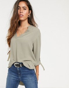 Oversize-рубашка цвета хаки River Island - Зеленый