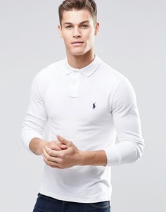 Футболка-поло узкого кроя с длинными рукавами Polo Ralph Lauren - Белый