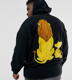 Oversize-худи с принтом Simba and Mufasa на спине Disney The Lion King x ASOS DESIGN Plus - Черный