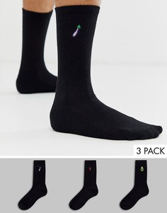 Комплект из 3 пар носков с вышивкой New Look - Черный