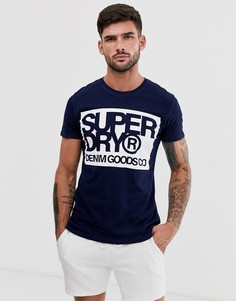 Темно-синяя футболка с принтом Superdry - Темно-синий