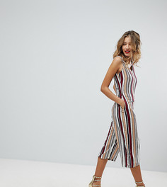 Креповый комбинезон в полоску Missguided - Бежевый