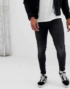 Выбеленные черные супероблегающие джинсы с напылением Cheap Monday - Черный