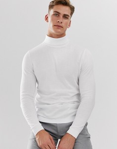 Белый хлопковый джемпер с высоким воротником ASOS DESIGN - Белый