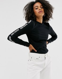 Топ в рубчик с длинными рукавами Only - Черный