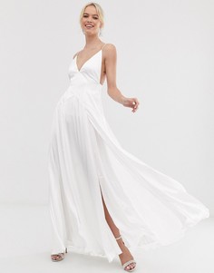 Свадебное платье на бретельках с разрезами ASOS EDITION - Белый