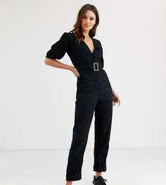Джинсовый комбинезон с поясом ASOS DESIGN Tall - Черный