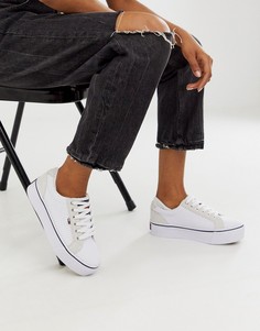 Парусиновые кроссовки на платформе Tommy Jeans - Белый