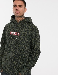 Худи с гепардовым принтом и логотипом Levis original boxtab - Зеленый Levis®