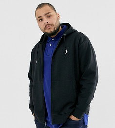 Черный худи с молнией и логотипом Polo Ralph Lauren Big & Tall - Черный