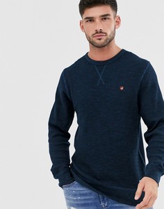 Синий структурированный премиум-свитшот с круглым вырезом Jack & Jones - Синий