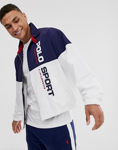 Сине-белая спортивная нейлоновая куртка на молнии Ralph Lauren Sport Capsule - Темно-синий