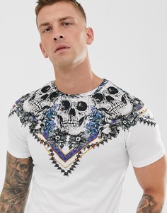 Футболка с принтом черепа на груди River Island - Черный