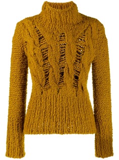 Gentry Portofino distressed knit turtleneck jumper