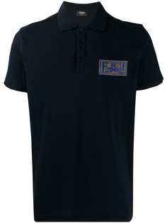 Fendi рубашка-поло с нашивкой-логотипом FF