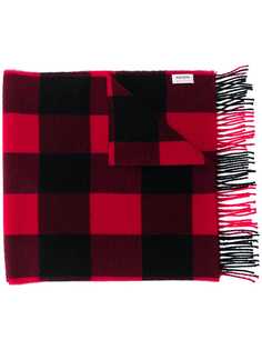 Woolrich knitted check scarf