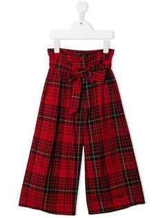 Monnalisa tartan wide leg trousers