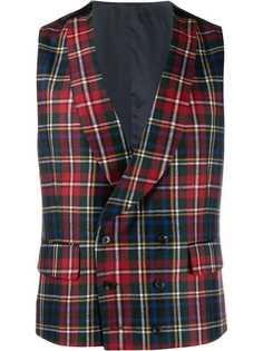 Gabriele Pasini tartan double-breasted waistcoat