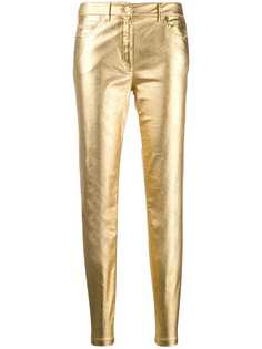 Moschino metallic slim-fit trousers