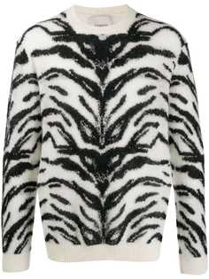 Laneus knitted zebra jumper