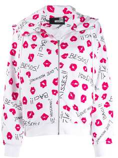 Love Moschino besos printed hoodie