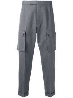 Thom Browne саржевые прямые брюки Norfolk
