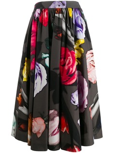 Prada floral print pleated skirt