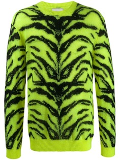 Laneus knitted zebra jumper
