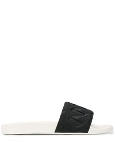 Versace textured flip flops