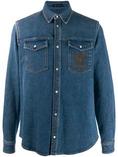 Versace embroidered Medusa denim shirt