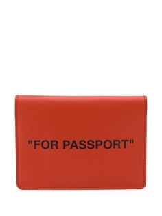 Off-White slogan print passport holder