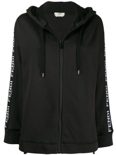 Fendi logo trim hoodie