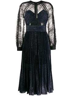 Self-Portrait pleated skirt dress
