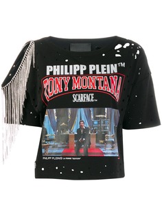 Philipp Plein декорированная футболка Scarface