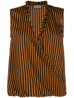 Liu Jo striped wrap-front vest