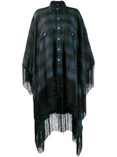 R13 plaid shirt poncho