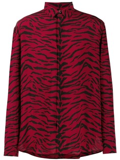 Saint Laurent рубашка с анималистичным принтом