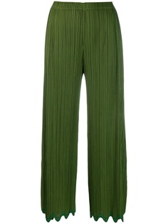 Pleats Please By Issey Miyake wave-hem cropped trousers