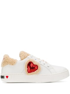 Love Moschino faux-fur heart trainers
