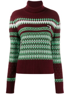 System patterned knit roll neck jumper