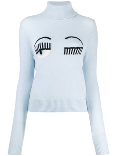 Chiara Ferragni winking eye appliqué jumper