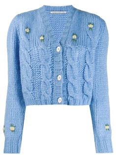 Alessandra Rich chunky knit cropped cardigan